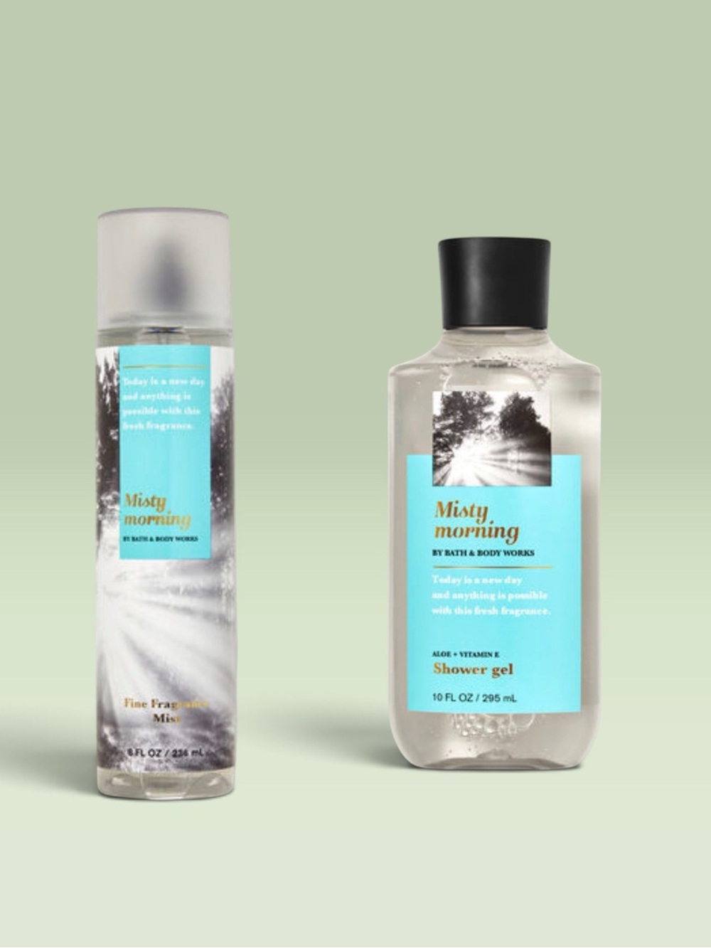 Bath & Body Works Misty Morning Body Wash & Mist - Light Blue